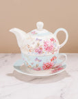Personal Teapot With Cup and Saucer