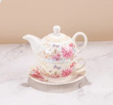 Personal Teapot With Cup and Saucer